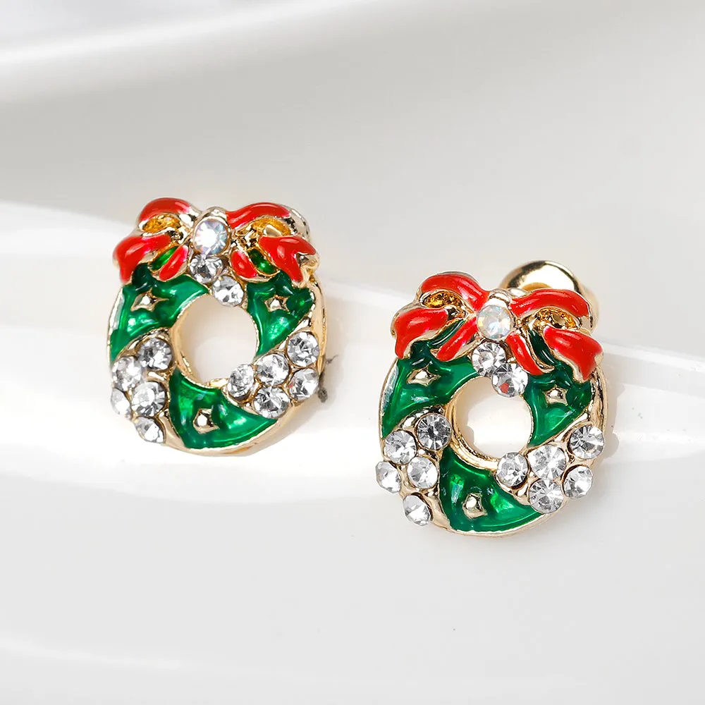 Fashion Christmas Wreath Earrings