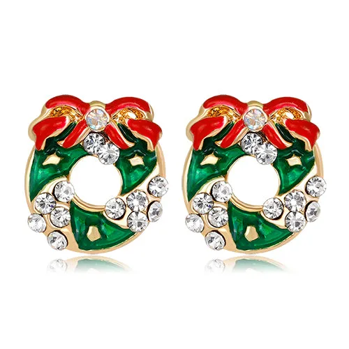 Fashion Christmas Wreath Earrings