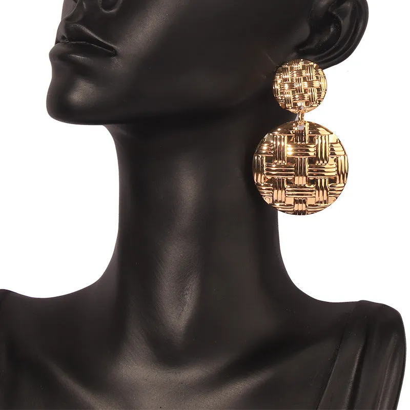 Fashion Punk Round Metal Earrings