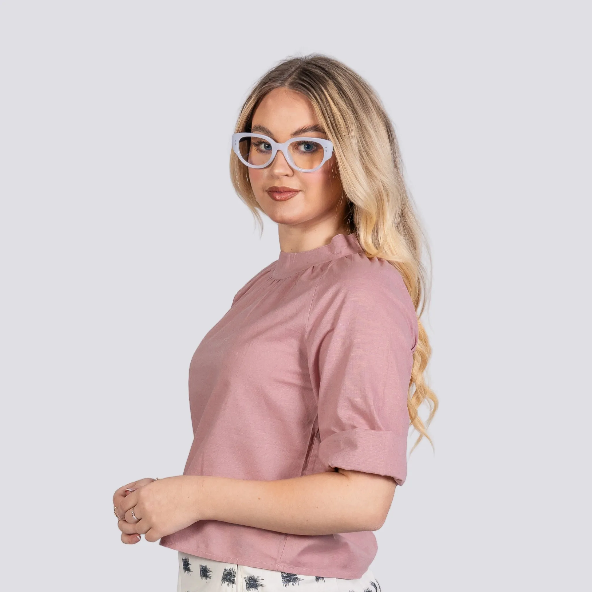 Flamingo Rose 3/4 Sleeve Linen Top | Sustainable Women's Top | KAREE