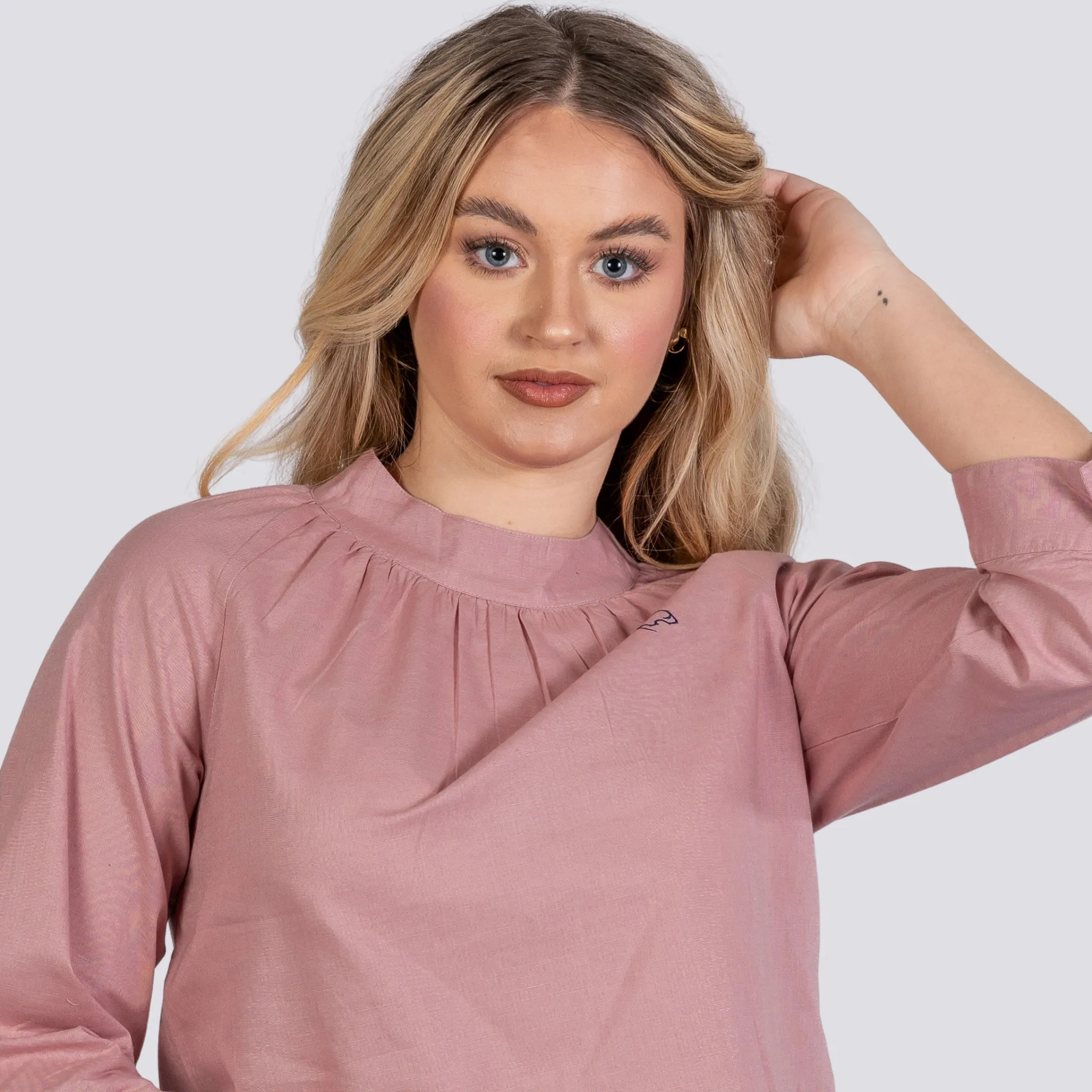 Flamingo Rose 3/4 Sleeve Linen Top | Sustainable Women's Top | KAREE