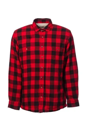 Flannel Fleece Lined Shirt - Red and Black Check