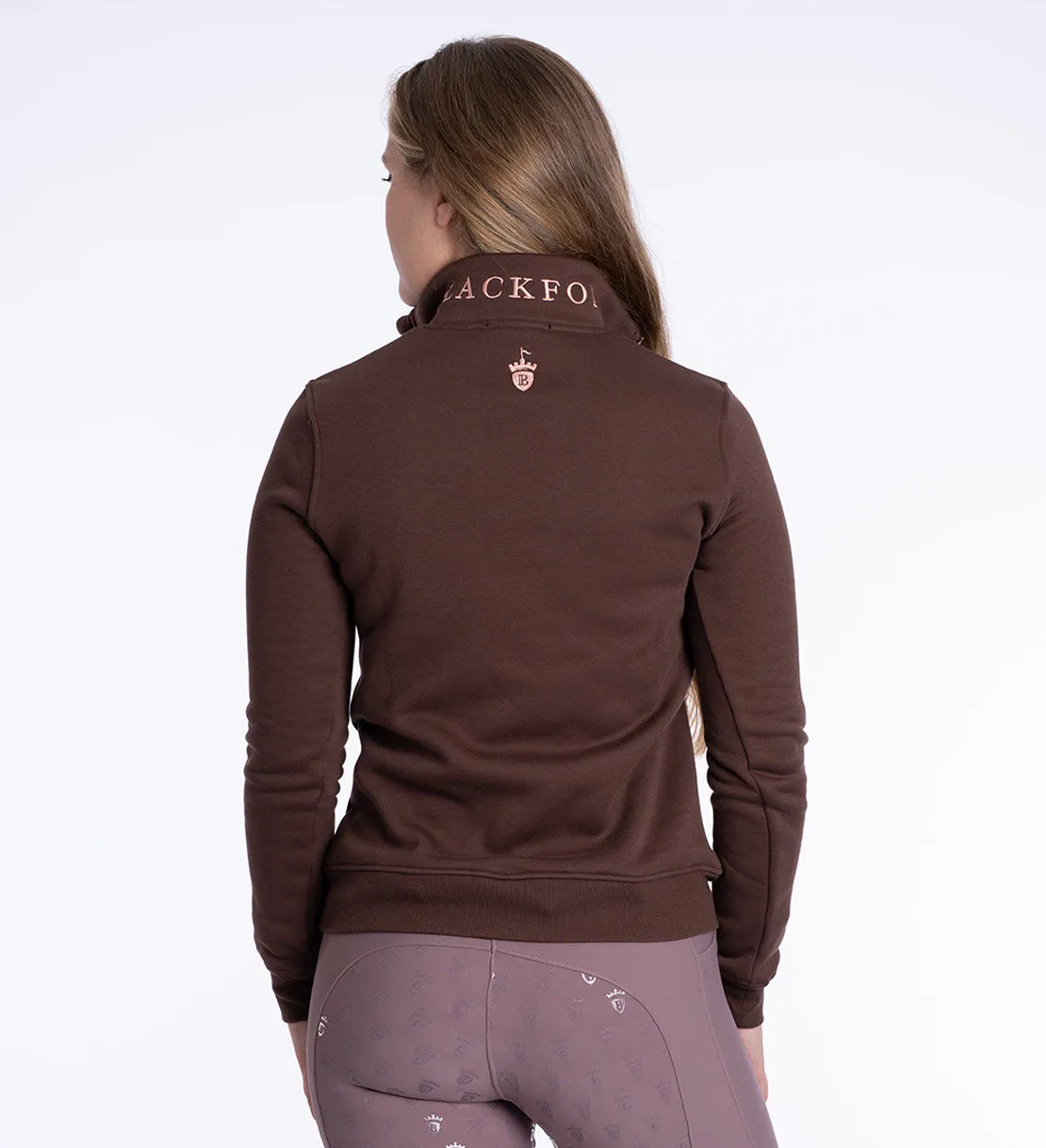 Fleece Quarter Zip Chocolate & Rose Gold