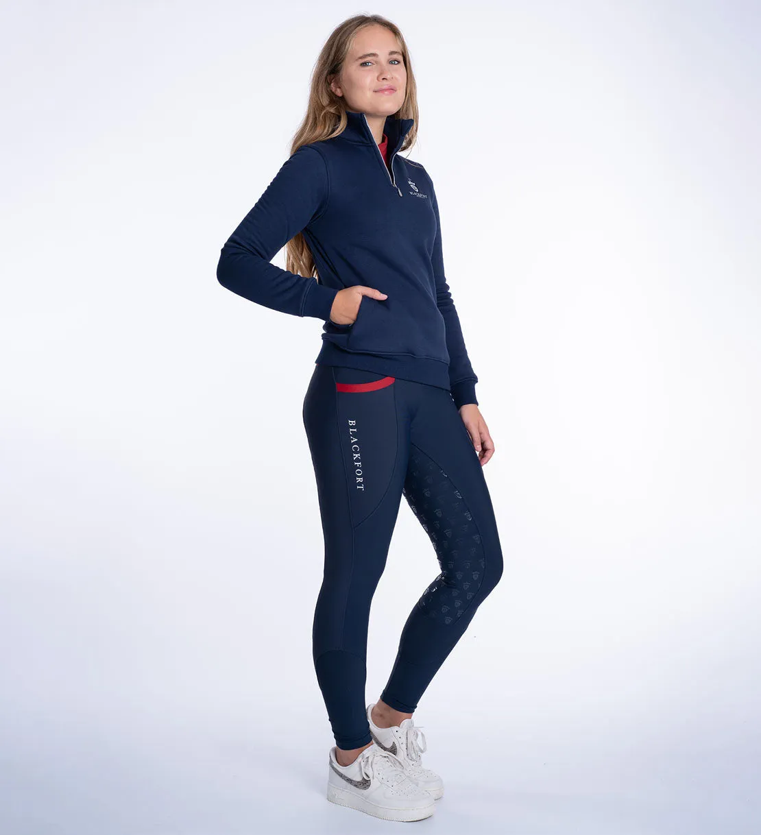 Fleece Quarter Zip Navy & Silver