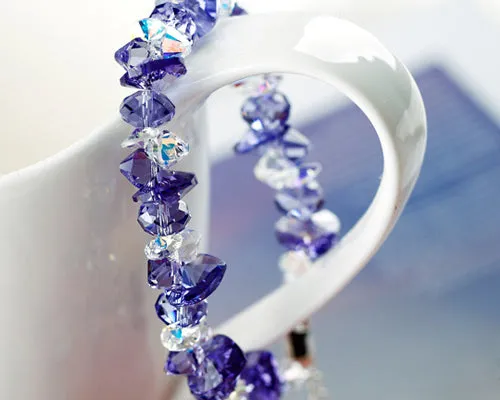 Frigid Dark Purple Ice Bling Swarovski Crystal Bracelet