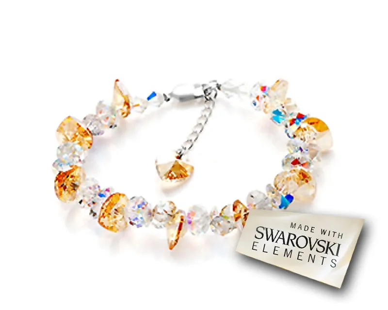 Frigid Orange Ice Bling Swarovski Crystal Bracelet