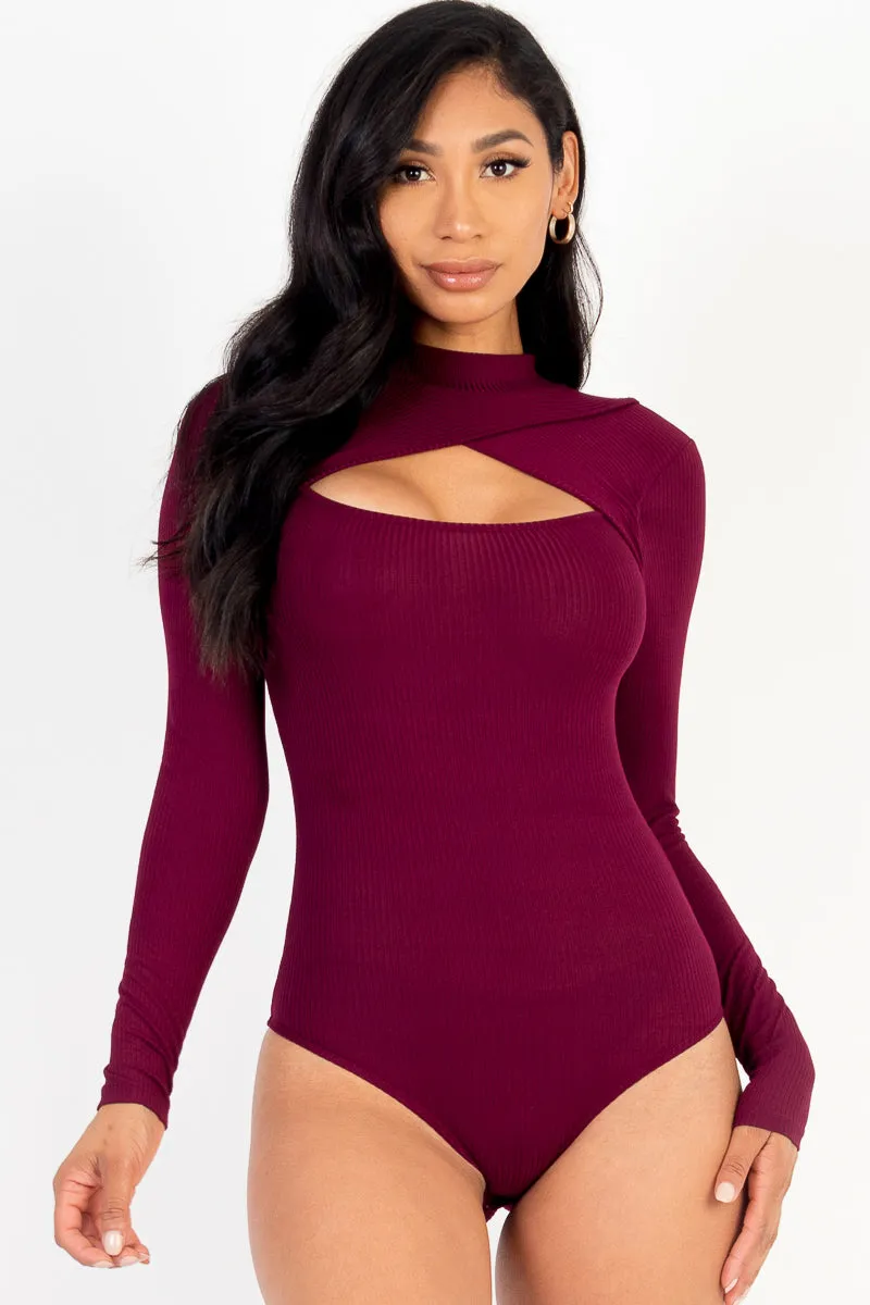 Front Cutout Long Sleeve Bodysuit (CAPELLA)