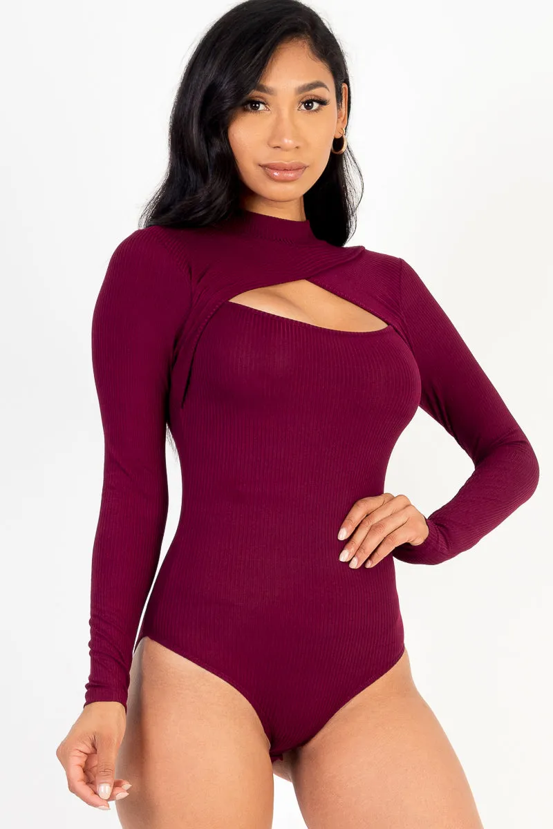 Front Cutout Long Sleeve Bodysuit (CAPELLA)