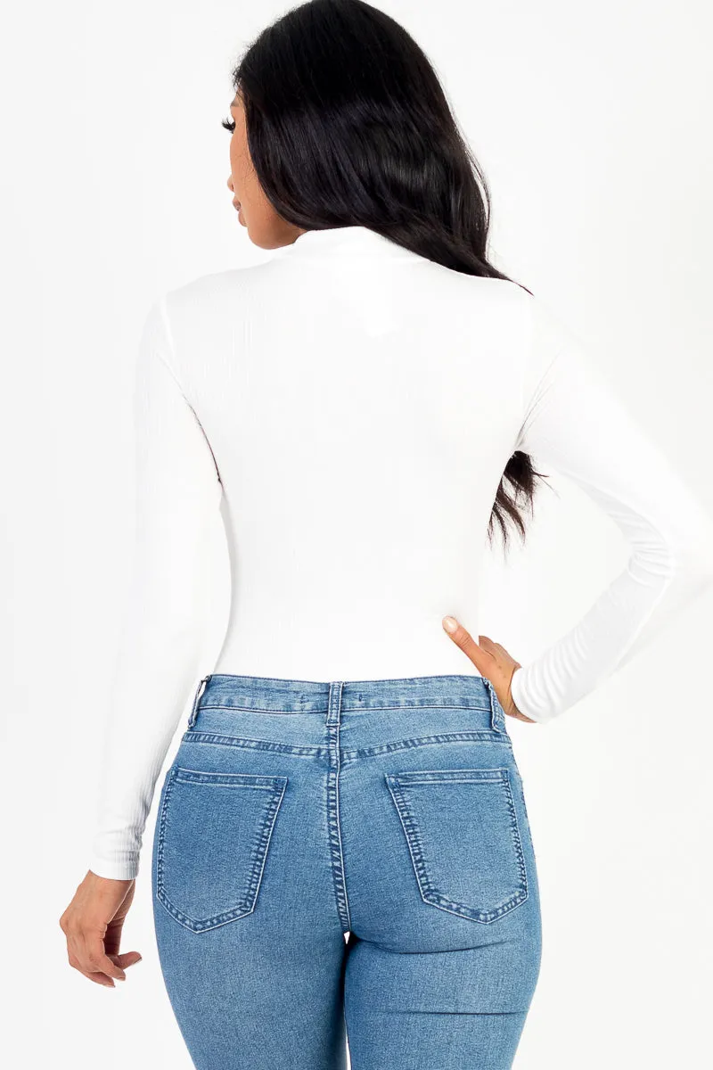 Front Cutout Long Sleeve Bodysuit (CAPELLA)