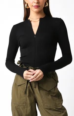 Front Zip Layering Top