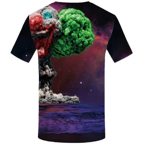 Galaxy Space T-shirt Men War T-shirts Graphic Colorful T-shirts 3d Harajuku T shirts Funny Cloud Shirt Print Short Sleeve