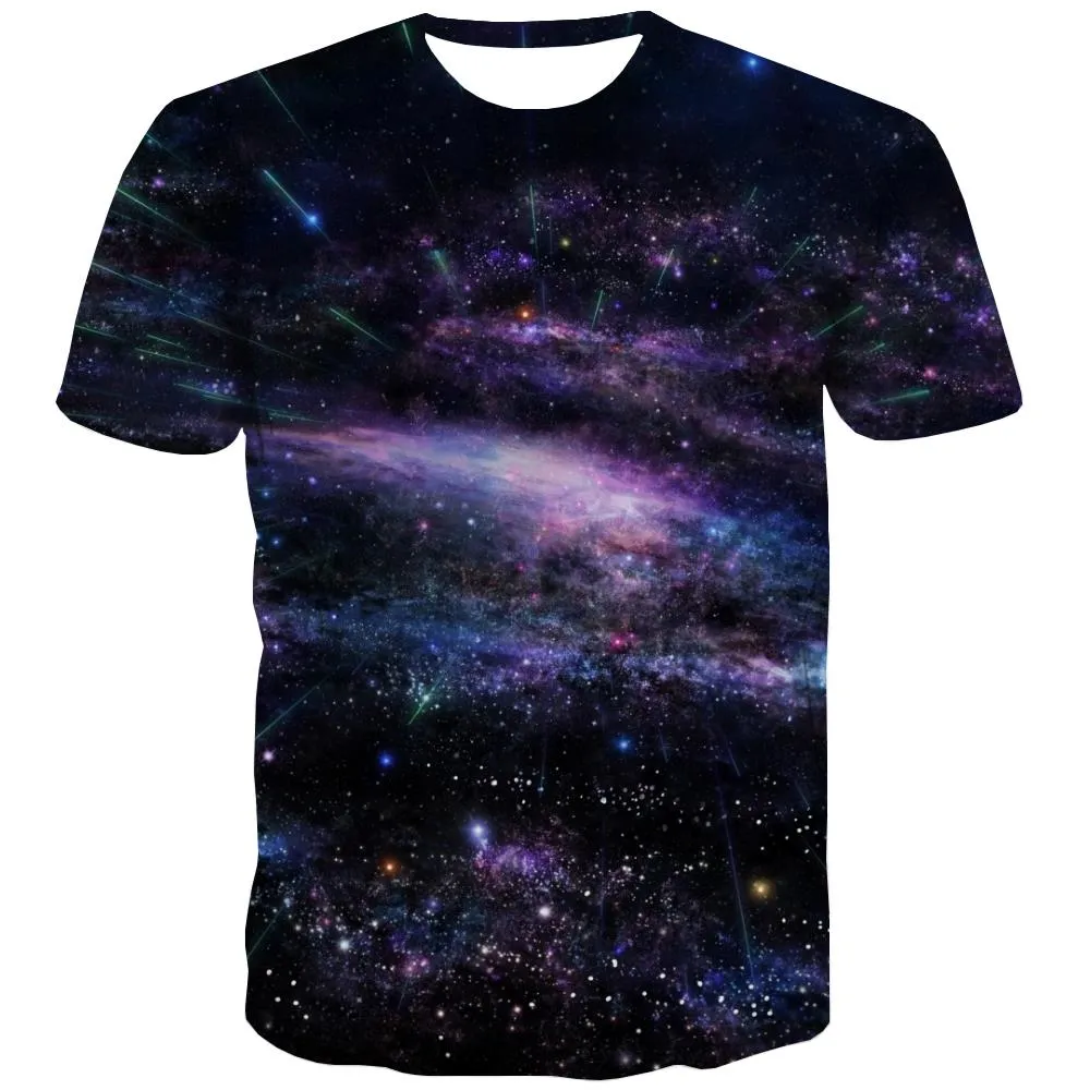 Galaxy T-shirt Men Planet T-shirts 3d Starry Sky T shirts Funny Colorful Tshirts Casual Harajuku Tshirt Anime