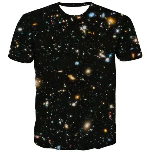 Galaxy T shirts Men Planet Tshirts Cool Starry Sky T-shirts 3d Colorful Shirt Print Harajuku Tshirt Anime