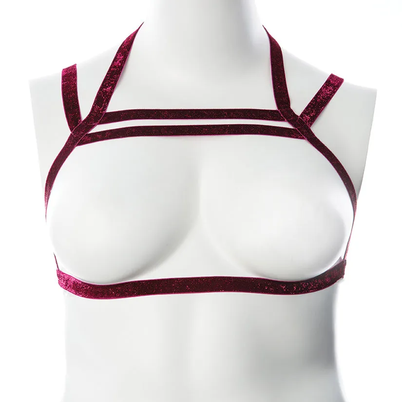 Gender Fluid Sugar Coated Harness - XL-XXXL Raspberry Glitter