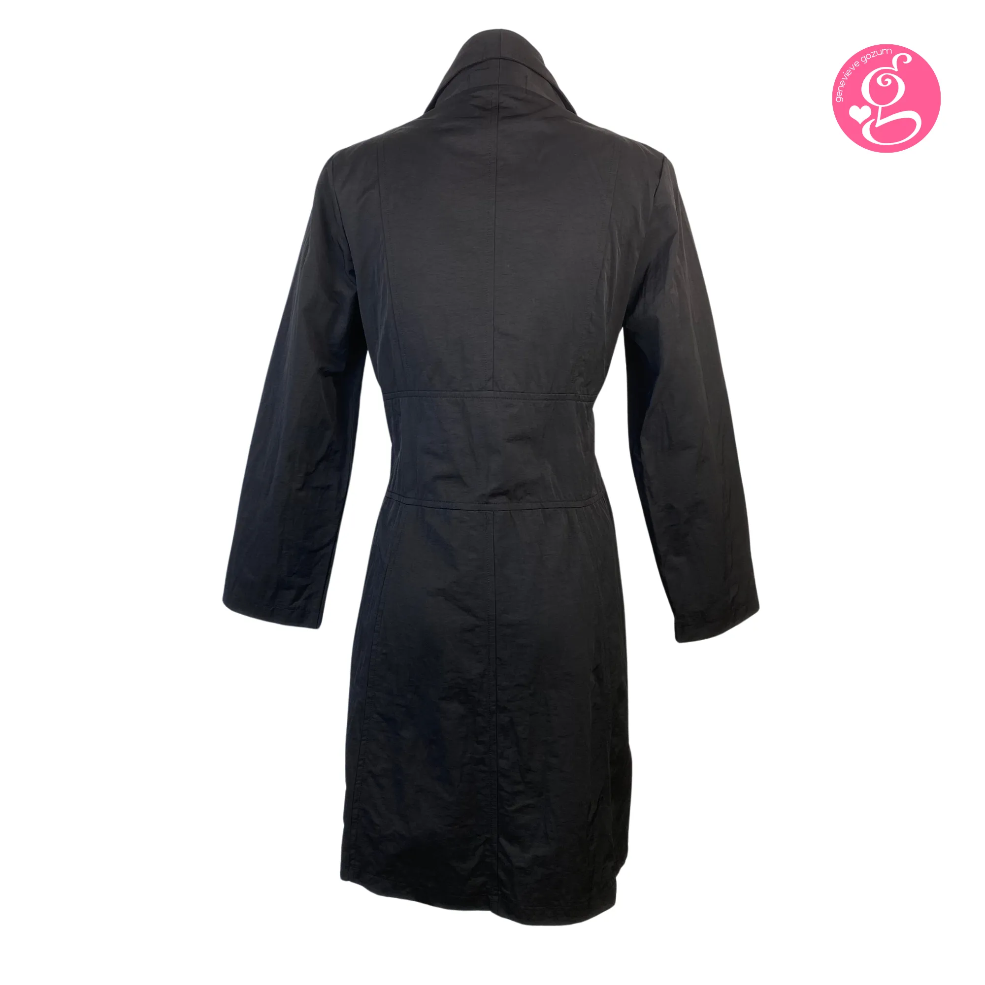 Genevieve Gozum Black Coat Dress with Belt