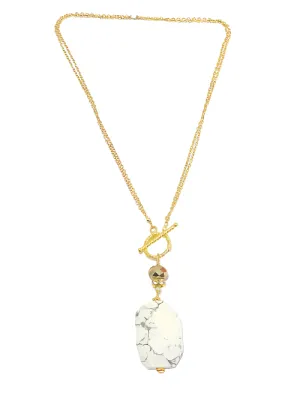 Gigi Howlite Toggle Necklace Gold