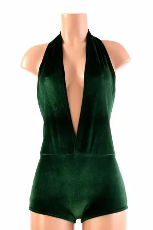 Green Velvet Josie Romper