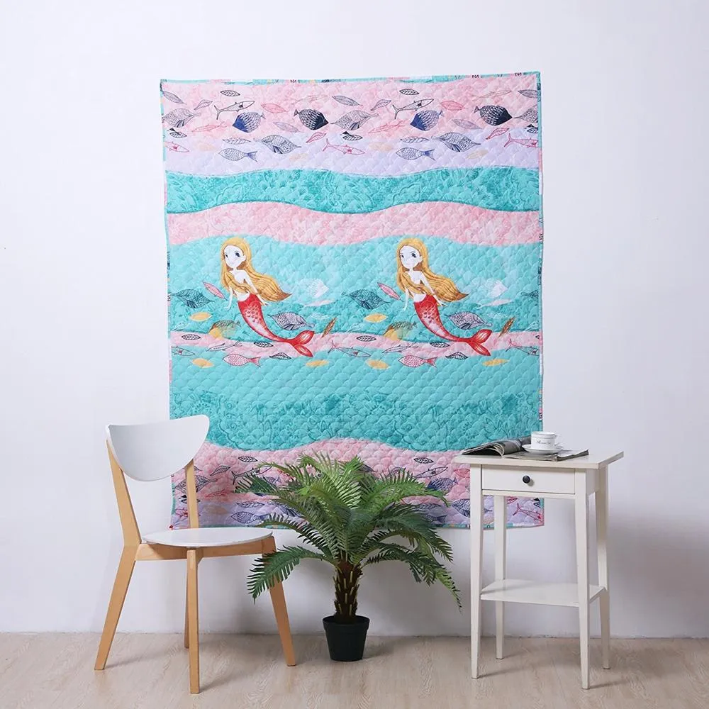 Greenland Home Fashion Mermaid Accessory Throw Blanket - Multi 50x60"