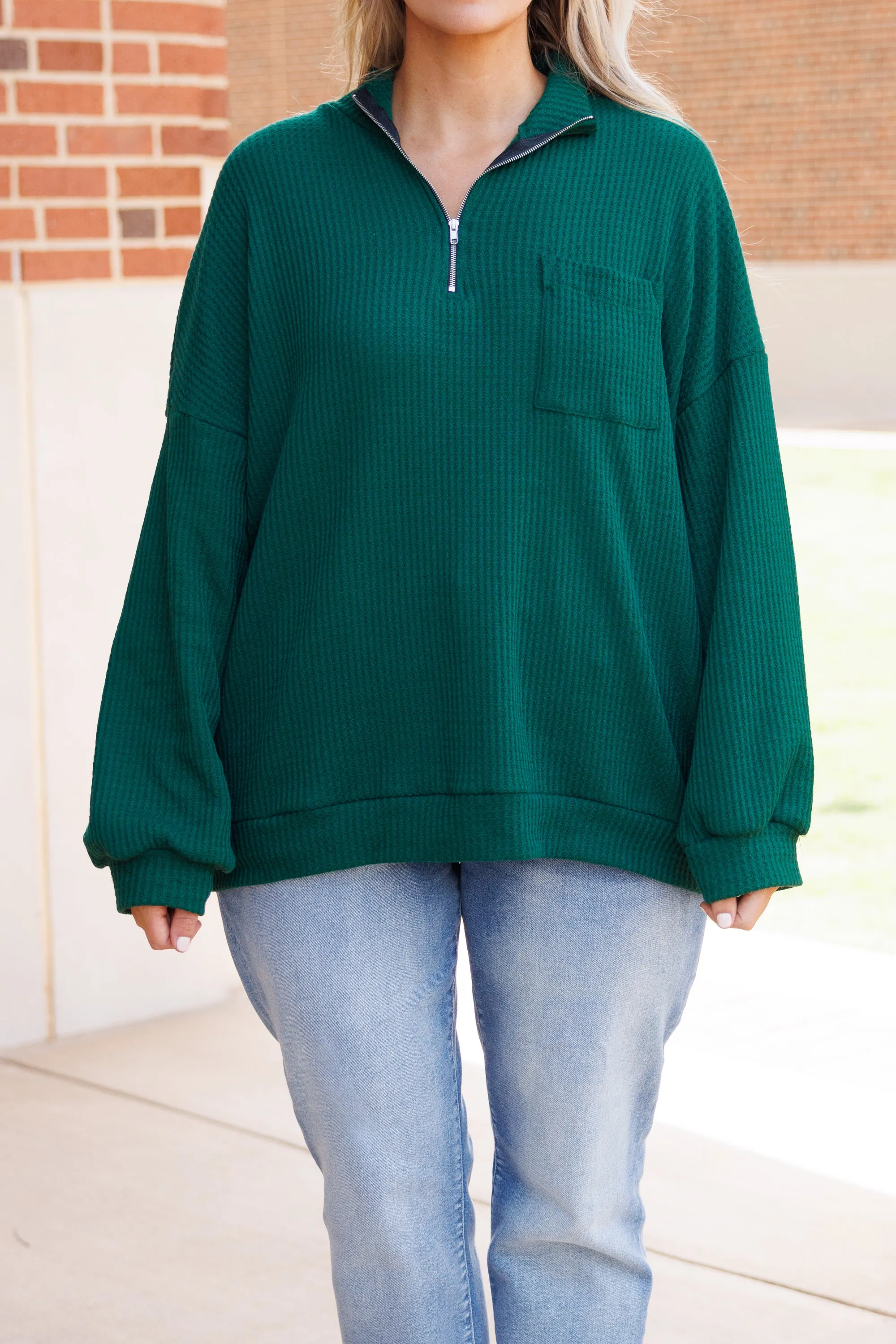 Have Courage Pullover, Hunter Green