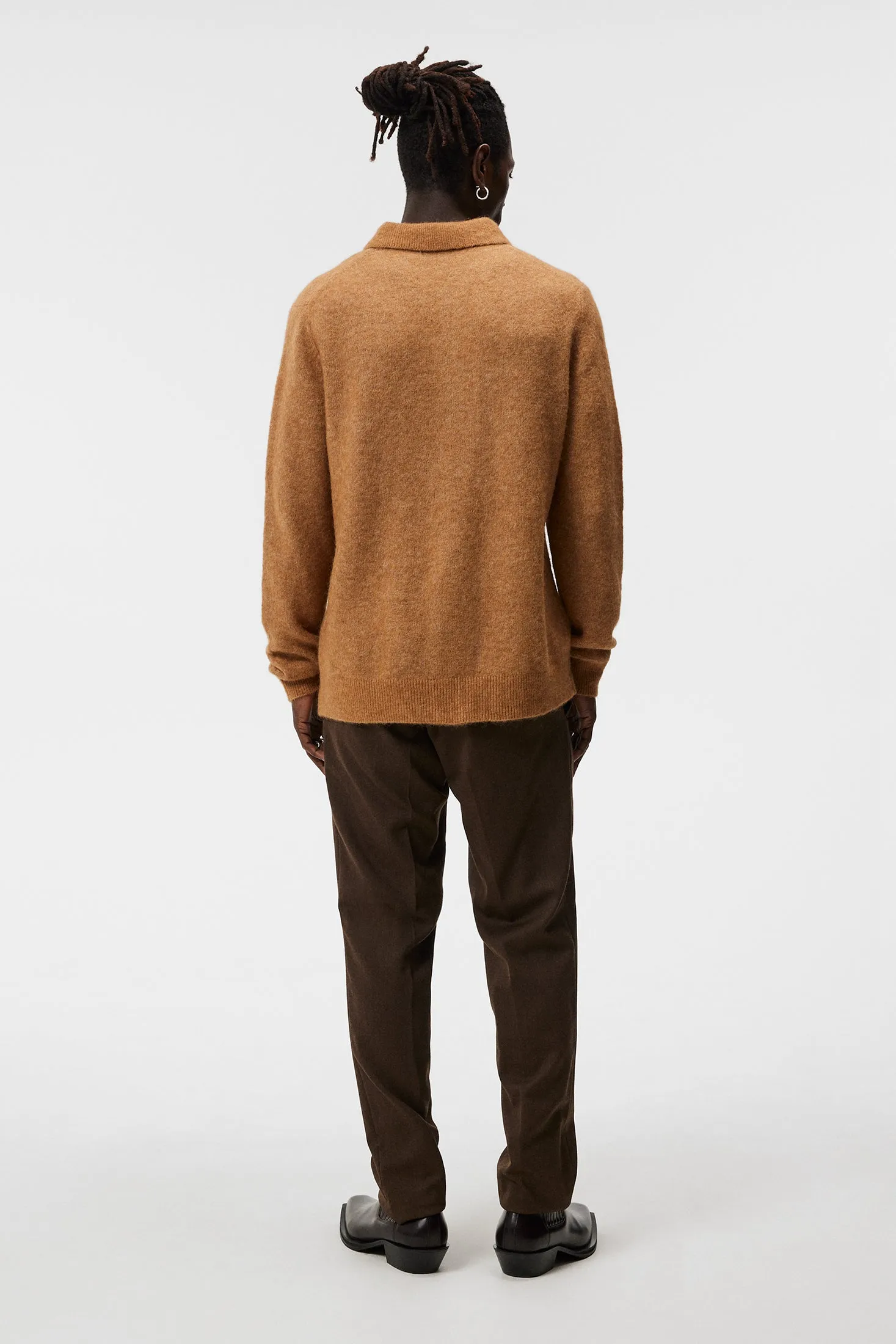 Hayden Hairy Polo Knit / Chipmunk