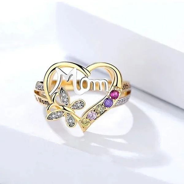 Heart King Shaped Love Fashion Mom Ring