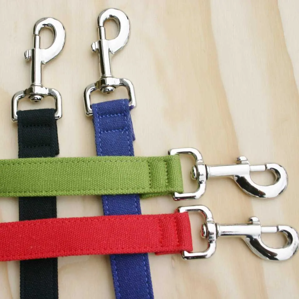 Hemp Dog leash 6' City Clicker with control loop & clasp Basic Red