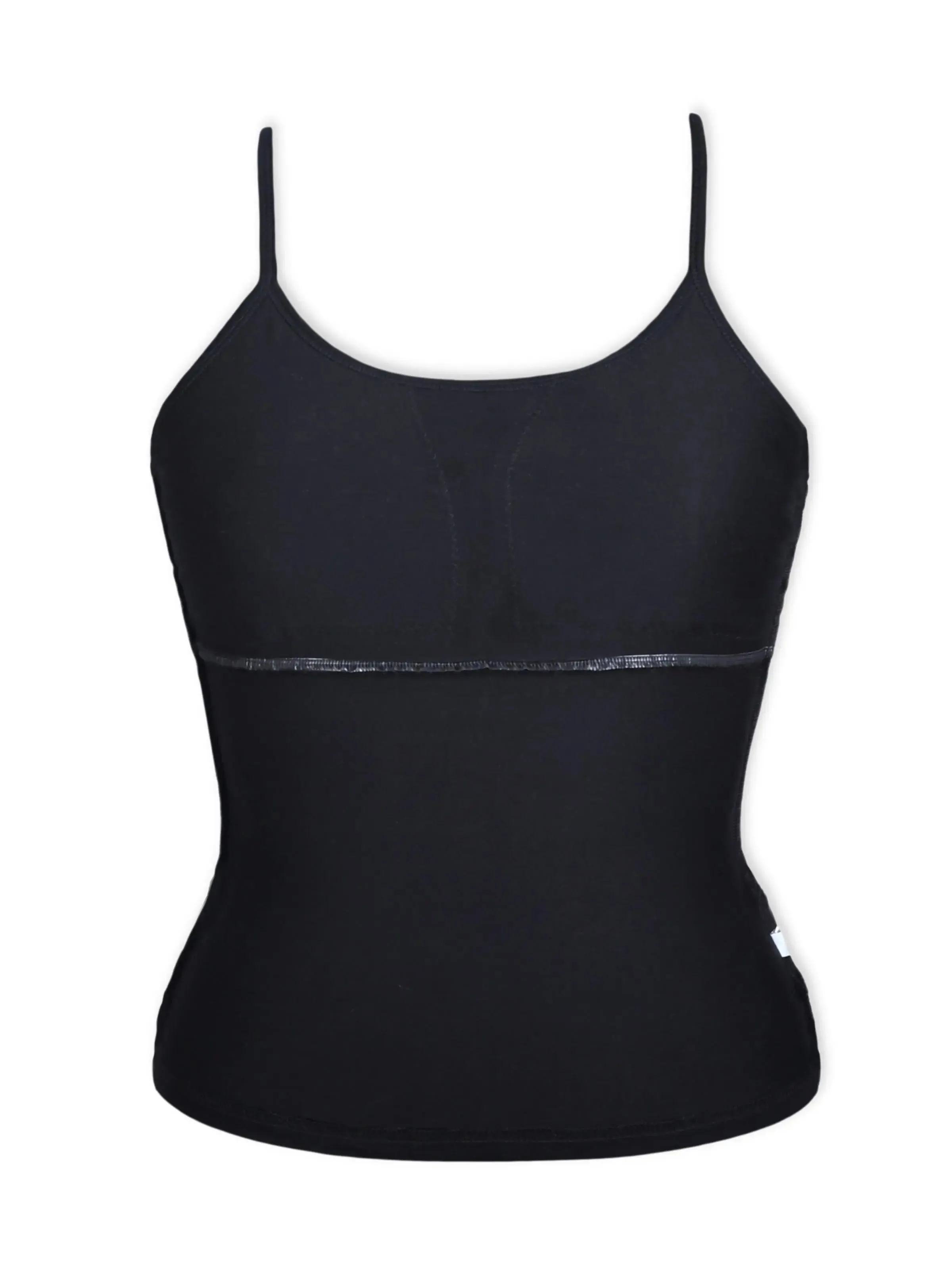 High Coverage Black Cotton Starter Camisole Bra with Adjustable Straps Pack-of-1