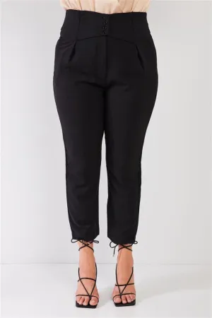 High Waisted Classic Pegged Formal Pants