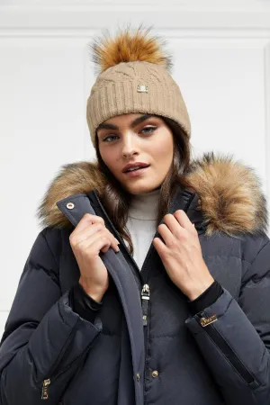 Holland Cooper Windsor Ladies Bobble Hat in Oatmeal Marl