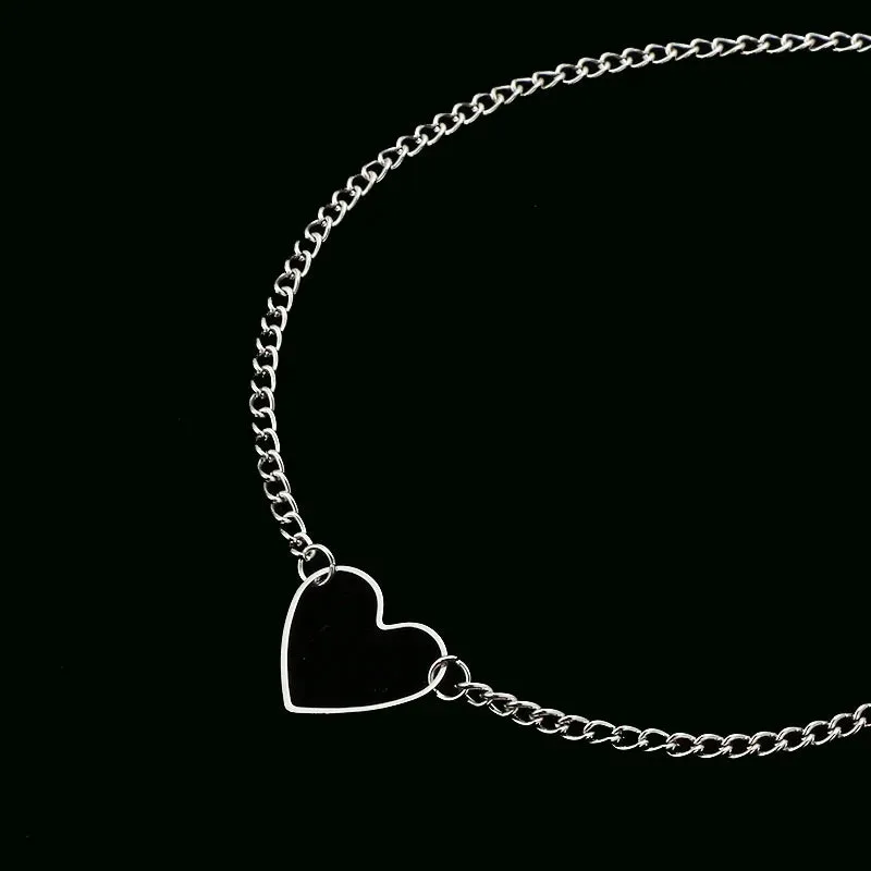 Hollow Heart Women Statement Dainty Pendant Necklake