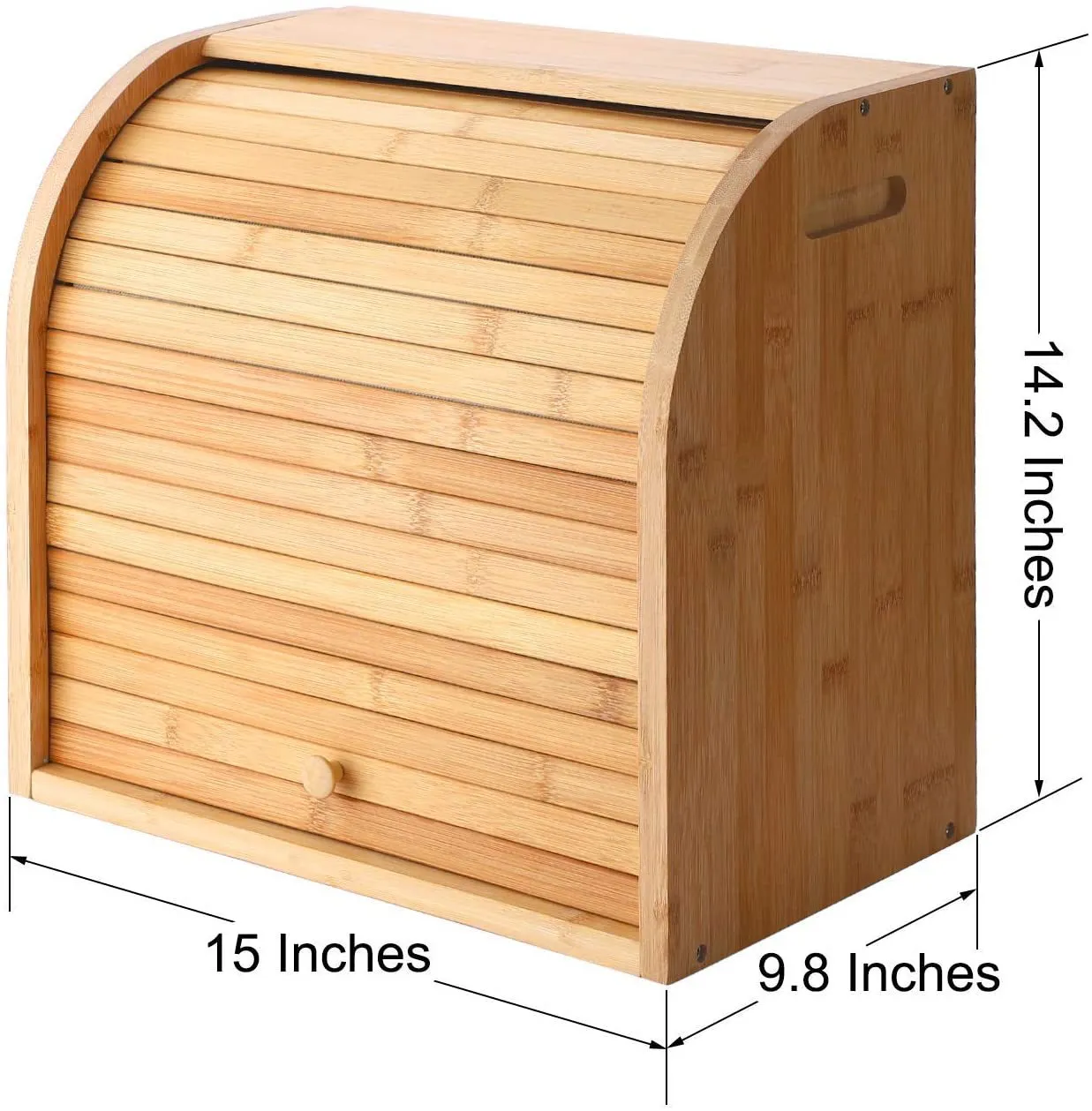 Home Fashion Bamboo Two Layer Bread Box