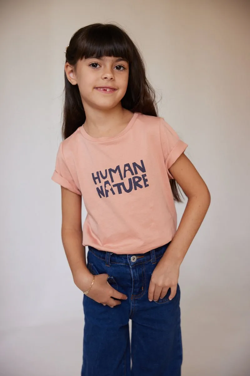 Human Nature Kids Unisex Organic Cotton T-shirt | Rose