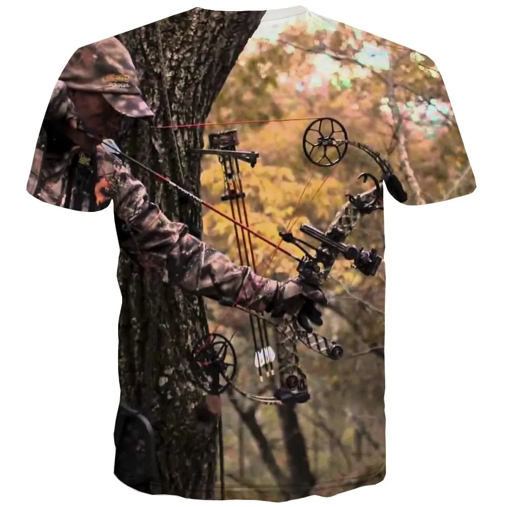 Hunting T shirts Men Jungle Tshirts Casual Deer Tshirt Anime Shooter T-shirts Graphic Camouflage Tshirts Cool