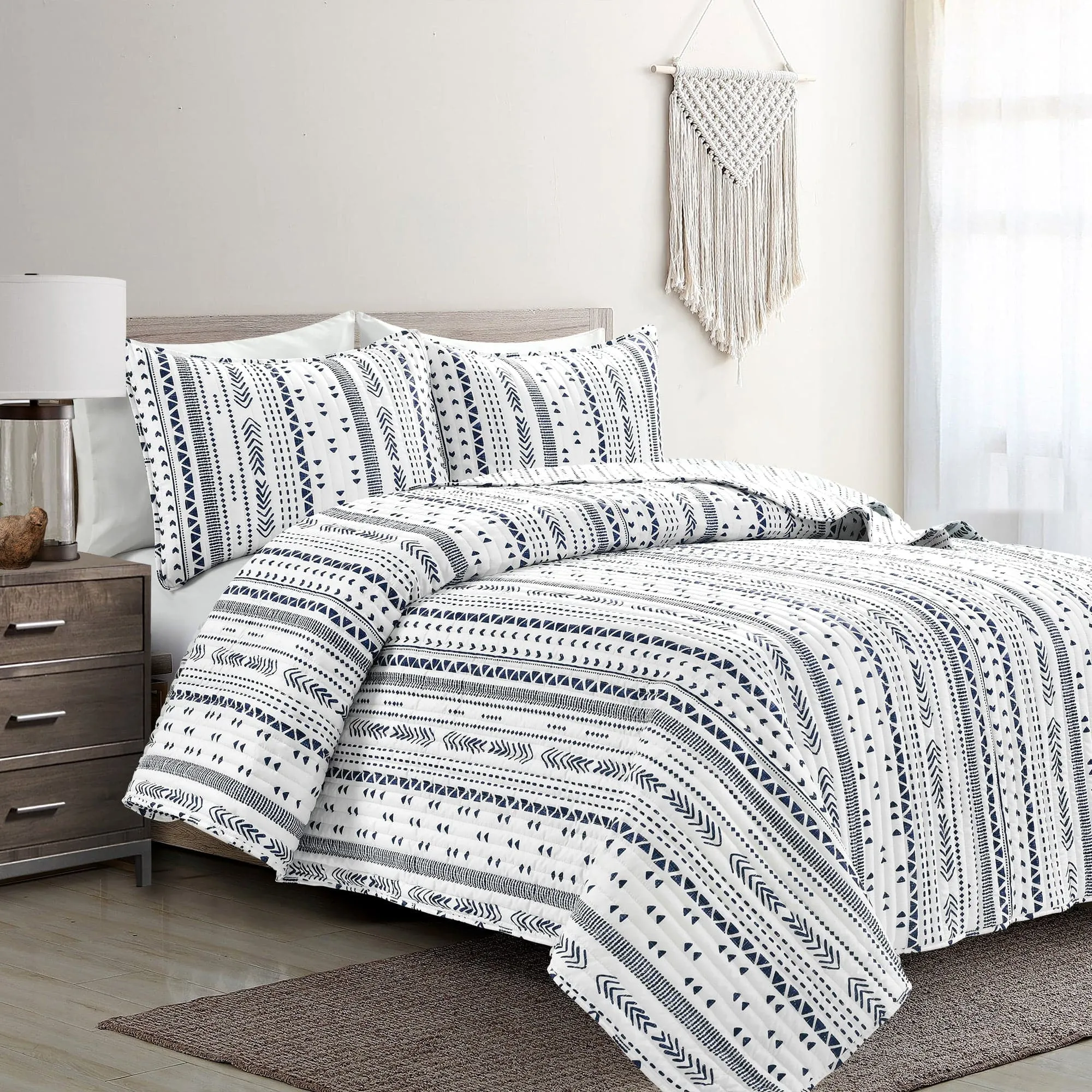 Hygge Stripe 3 Piece Quilt Set