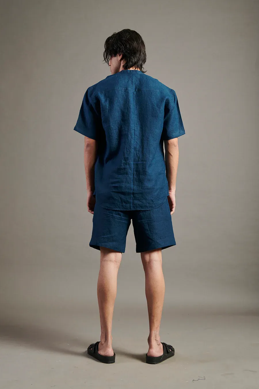 Indigo Linen Golf Shorts