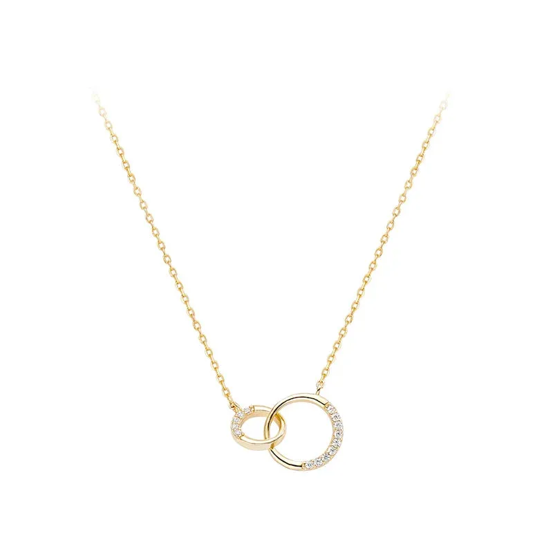 Intertwining Rings Gold Necklace