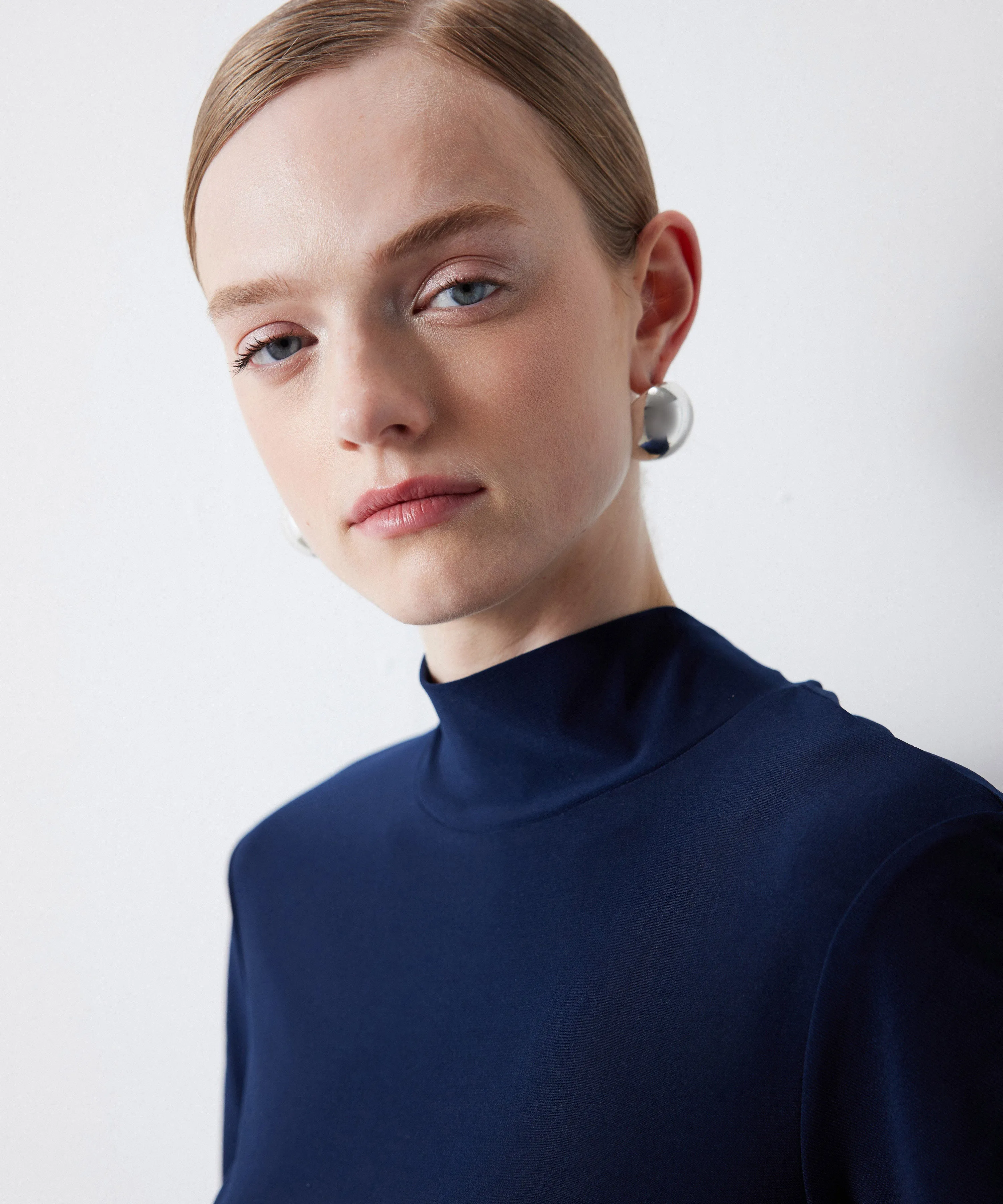 Ipekyol Turtleneck Long Sleeve Top Navy Blue