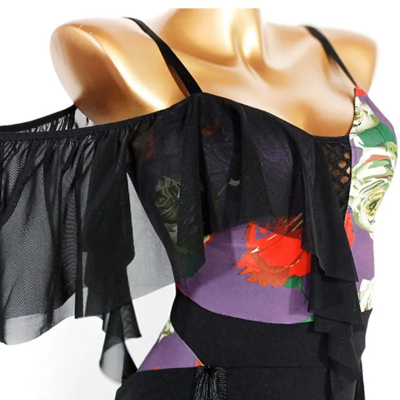Irregular Tassel Latin Dance Dress with Pants