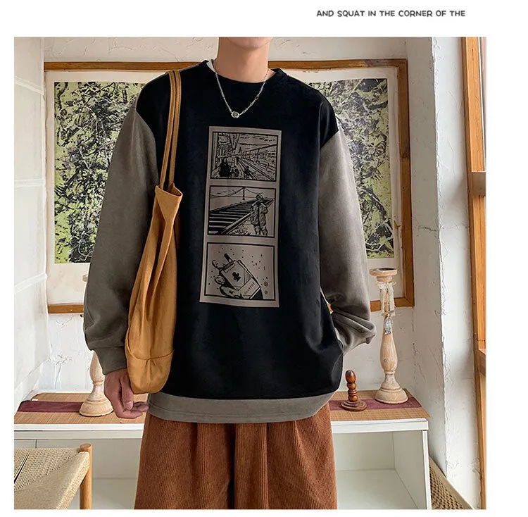 Japanese-Inspired Graphic Long Sleeve Shirt