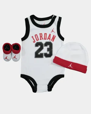 JORDAN KIDS JORDAN #23 JERSEY 3-PIECE BOX SET WHITE