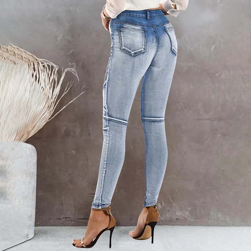 Julia Fashion - Fashion Pleated Skinny Jeans