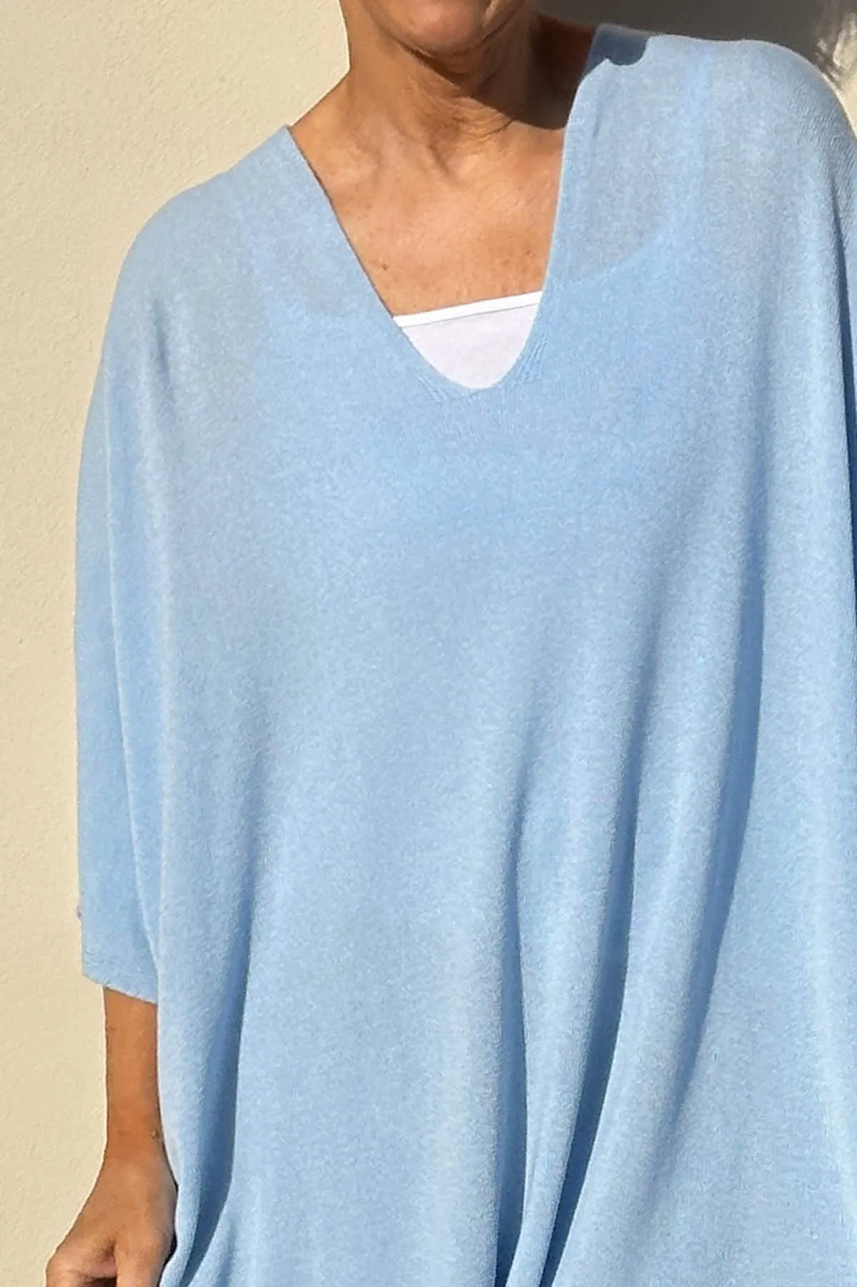 Katya V-Neck Top Light Blue