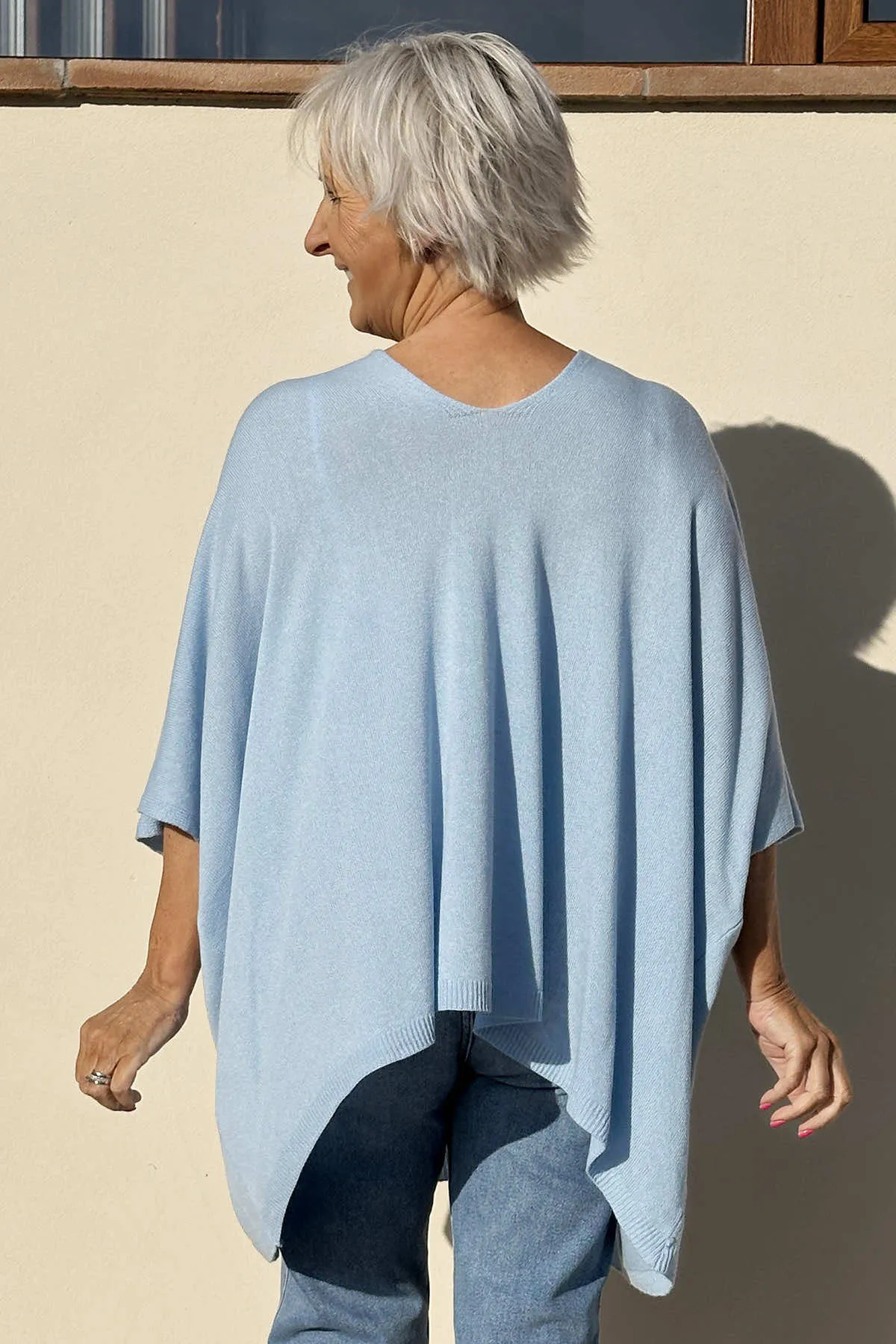 Katya V-Neck Top Light Blue