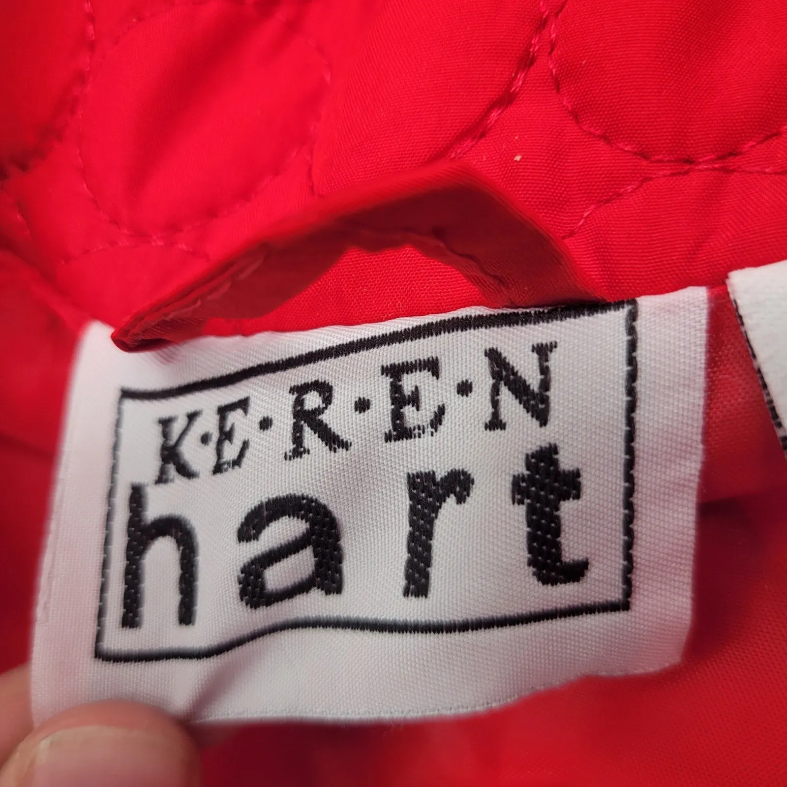 Keren Hart Womens Sz M Zip Up Quilted Puffer Vest 100% Cotton Red