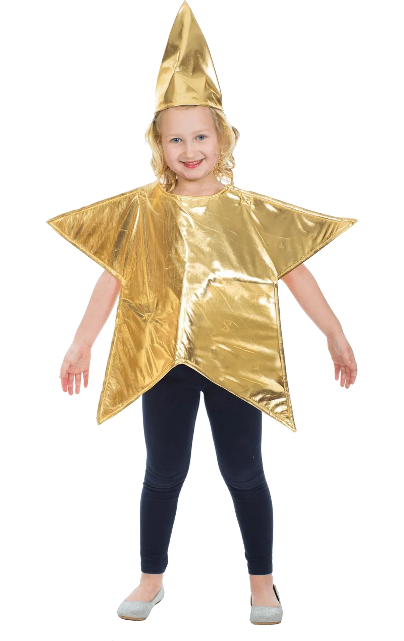 Kids Gold Star Christmas Costume