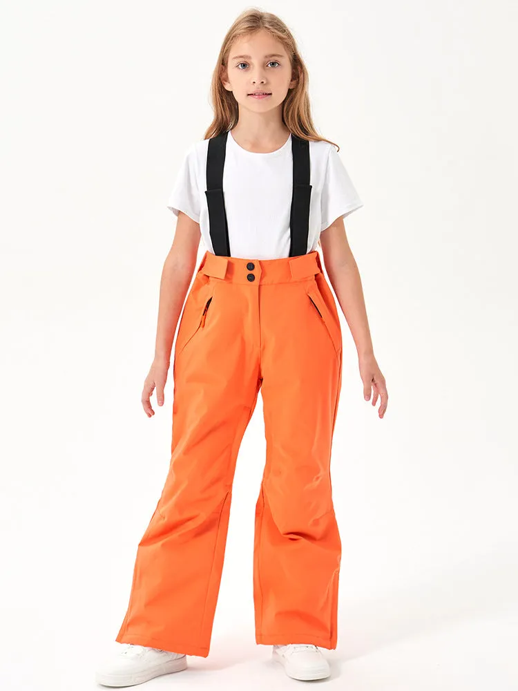 Kids Loose Fit Ski & Snow Bibs Pants One-piece Trousers