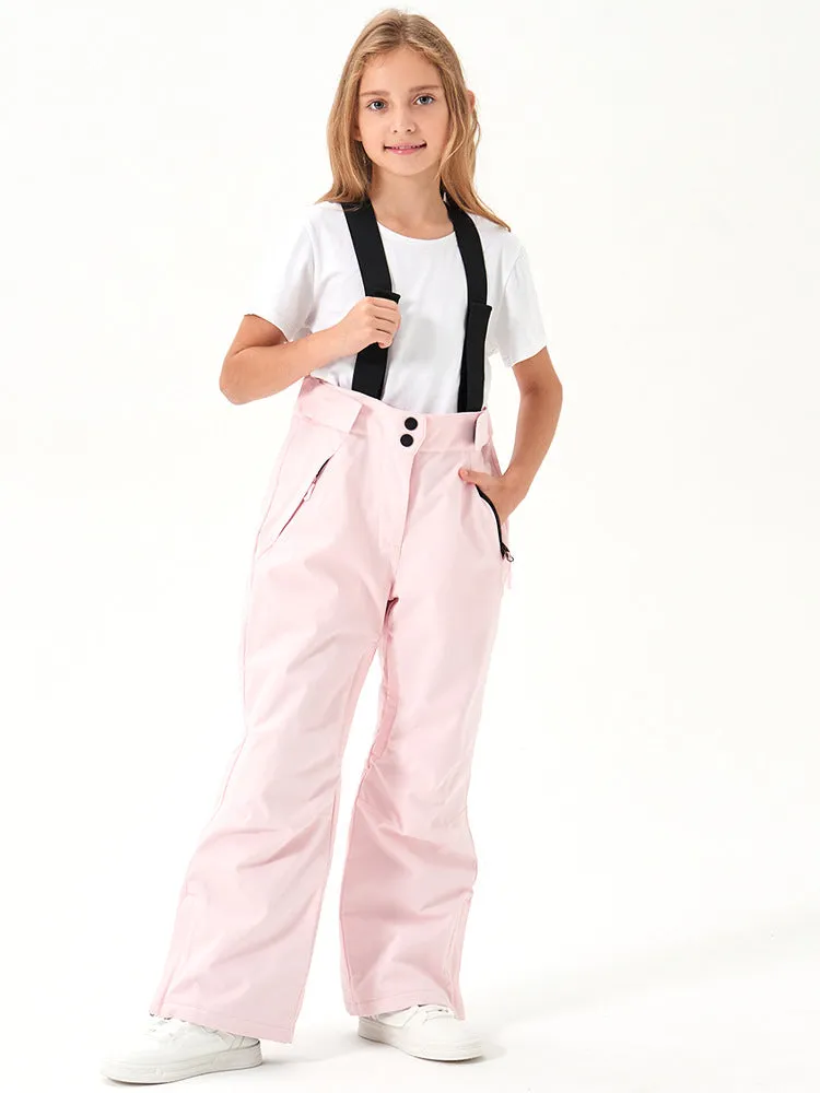 Kids Loose Fit Ski & Snow Bibs Pants One-piece Trousers