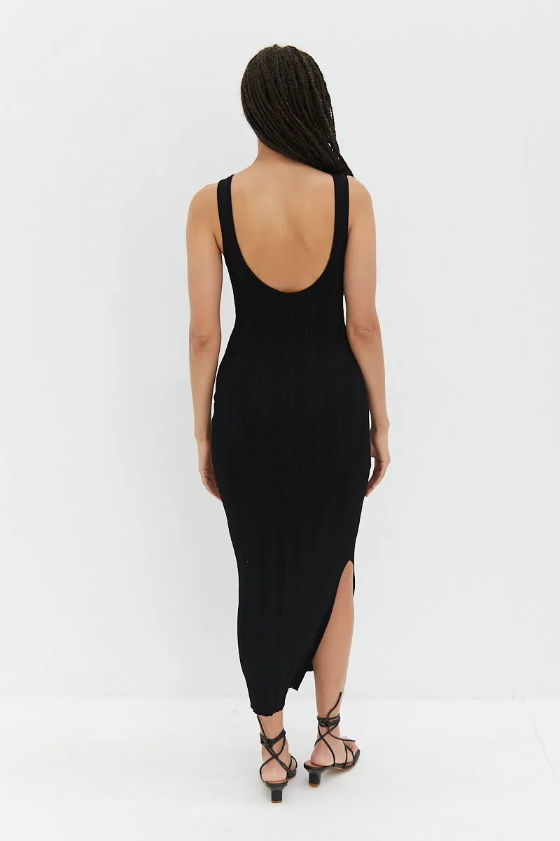 Knit Midi Dress - Black