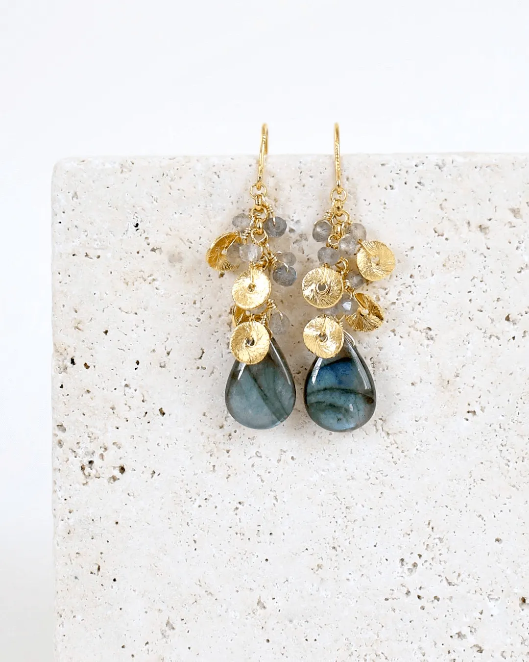 Labradorite Necklace & Earring Layering Set