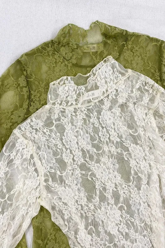 Lace Mock Neck Layering Top